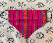 Load image into Gallery viewer, Mexican Textile Bandanita Rosa Mexicana Bandana Mask