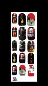 New It the Clown Halloween Nail Decals
