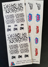 Load image into Gallery viewer, Graffiti Love Clear Nail Decals