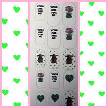 Load image into Gallery viewer, Baby Yoda Valentine Nail Decals
