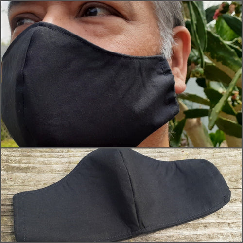 Black face masks sized for men