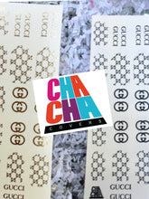 Load image into Gallery viewer, Gucci gold decal sheet