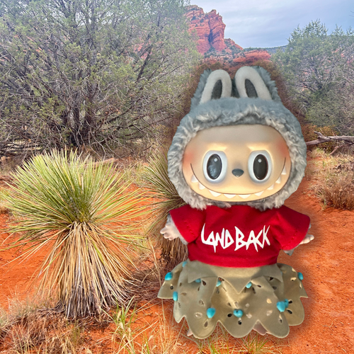 Land Back Labubu T-shirt red