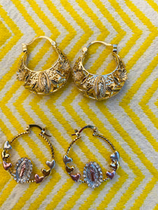 Guadalupe Hearts Hoops Gold Plated Earrings