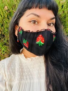 SALE! Black Strawberry Dress mask