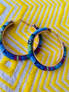 Mayan inspired woven Hoop earrings