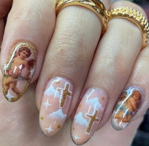 Angels clear nail decals