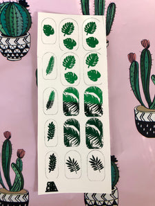 Plant metallic green motifs