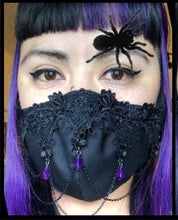 Load image into Gallery viewer, SALE! Halloween Contessa 3D Face Mask Spider and Jewels Mask