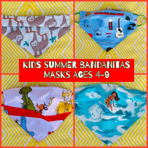 Little surfer girls  kids Bandanita Face Mask