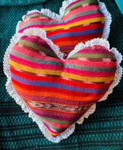 Load image into Gallery viewer, SALE! Guatemalan textile Heart Pillow