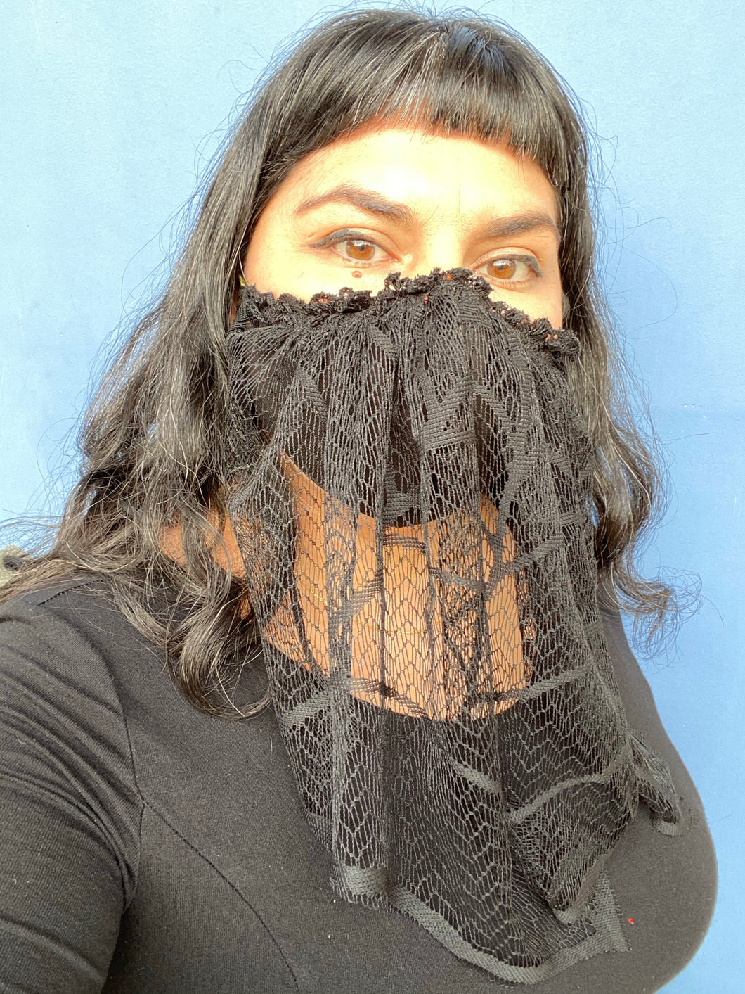 Spider Web Lace Mask Veil