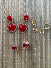 Load image into Gallery viewer, Corazon ruby Heart studEarrings