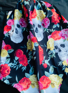 SALE! Skulls and Roses Satin Finish Veil and Mask