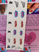 Load image into Gallery viewer, Graffiti Love Clear Nail Decals