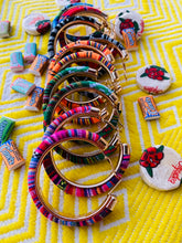 Load image into Gallery viewer, Mayan inspired woven Hoop earrings