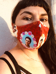 SALE! Red  Frida Floral Frame Face Mask