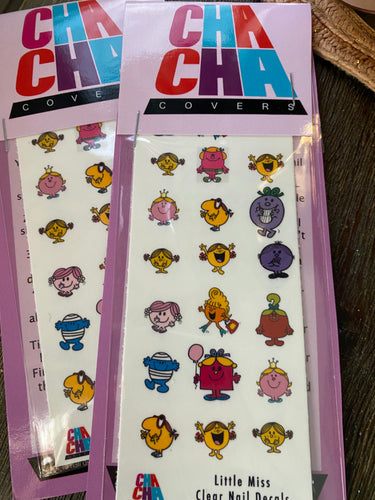 Little Miss clear nail decals
