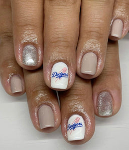 Los Ángeles baseball Dodgers nail decals