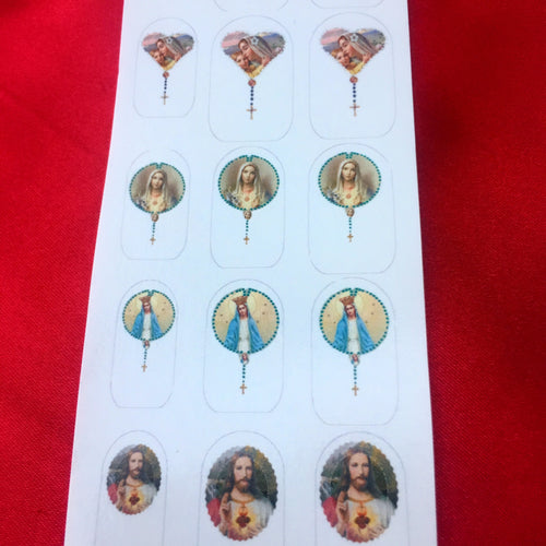 Catholic rosary nail decals