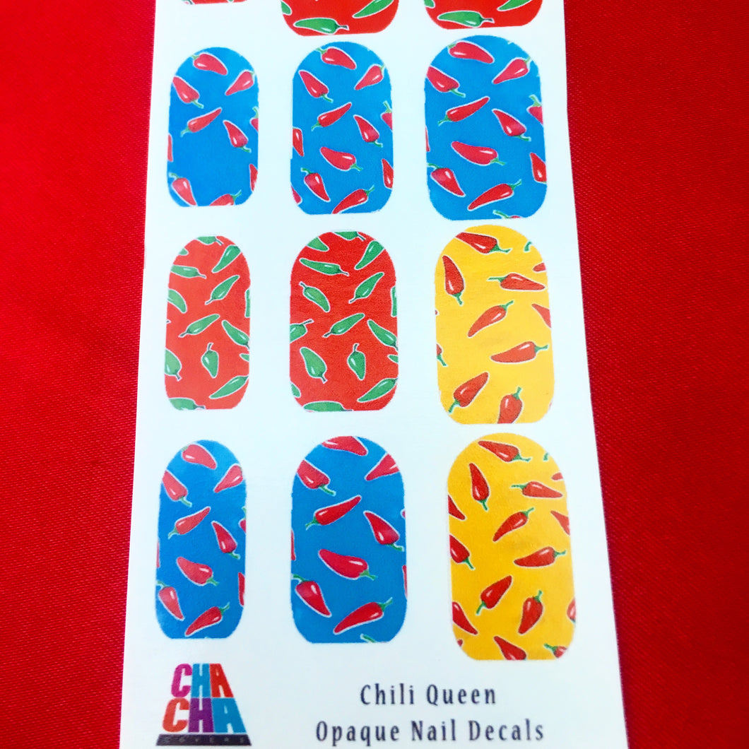 Chili queen chile nail decals