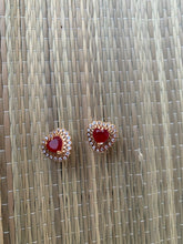 Load image into Gallery viewer, Corazon ruby Heart studEarrings