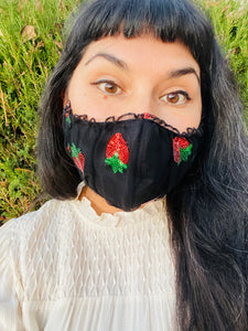 SALE! Black Strawberry Dress mask