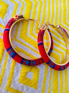 Mayan inspired woven Hoop earrings