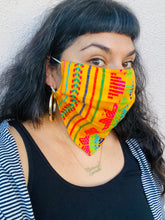 Load image into Gallery viewer, Mango Mexican textile Bandanita Face Mask