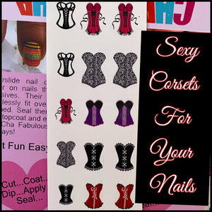 Nail Corsets Clear water Slide Decals