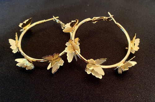 Fluttering butterflies Gold Plated Earrings