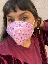 Load image into Gallery viewer, Pink Bandana mask cover for kn95 mask