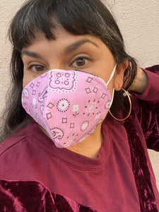 Pink Bandana mask cover for kn95 mask