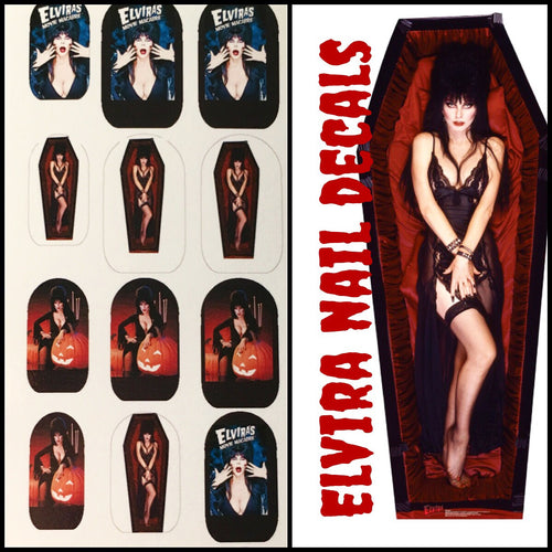 Elvira Sexy Spooky Nail Decals