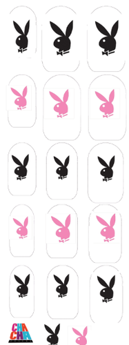 Playboy bunny clear nail decals