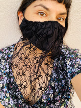 Load image into Gallery viewer, SALE! Velvet Black Widow Lace Mask Veil