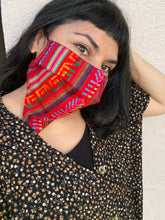 Load image into Gallery viewer, Mexican Textile Bandanita Antigua Red Bandana Mask